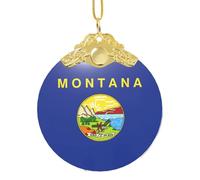GaxfjRu Montana State Flag Xmas Home Decorations Ornaments, Hanging Christmas Tree Gift Pendant For Holiday Cheer