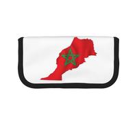 GaxfjRu Morocco Flag Map Cute Dot Canvas Pencil Pouch Organized Storage for Picnics & Daily Use Makeup Pouch, Pencil Holder
