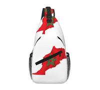 GaxfjRu Morocco Flag Map print Crossbody Bag for Women Men Sling Bag for Travel Hiking Crossbody Sling Backpack