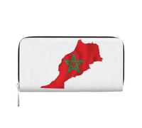 GaxfjRu Morocco Flag Map Print Small Leather Wallet for Women, Ladies Credit Card Holder Women's Pocket Purse