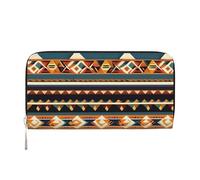 GaxfjRu Native American Pattern print Men's Vintage Look Leather Long Wallet Checkbook Wallets,Ladies Credit Card Holder