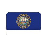 GaxfjRu New Hampshire State Flag Print Small Leather Wallet for Women, Ladies Credit Card Holder Women's Pocket Purse