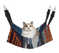 GaxfjRu New York City Adjustable Cat Bed Hammock Perch For Window, Cozy Velvet Pet Sleeper And Lounge For Kittens