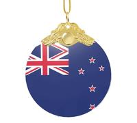 GaxfjRu New Zealand Flag Xmas Home Decorations Ornaments, Hanging Christmas Tree Gift Pendant For Holiday Cheer