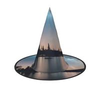 GaxfjRu Night Sky And Trees Print Halloween Witch Hat, Witch Costume Accessory For Halloween Cosplay Party Holiday Decoration 3pcs
