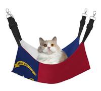 GaxfjRu North Carolina State Flag Adjustable Cat Bed Hammock Perch For Window, Cozy Velvet Pet Sleeper And Lounge For Kittens
