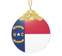 GaxfjRu North Carolina State Flag Xmas Home Decorations Ornaments, Hanging Christmas Tree Gift Pendant For Holiday Cheer