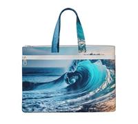 GaxfjRu Ocean Sea Wave print Tote Bag Canvas Laptop Bag for Women Casual Work Bags for Travel, Office, College
