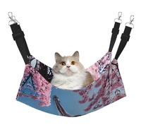 GaxfjRu Oil Painting Paris Eiffel Tower Adjustable Cat Bed Hammock Perch For Window, Cozy Velvet Pet Sleeper And Lounge For Kittens