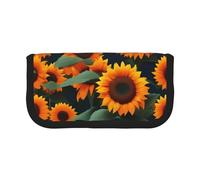 GaxfjRu Orange Sunflower Cute Dot Canvas Pencil Pouch Organized Storage for Picnics & Daily Use Makeup Pouch, Pencil Holder