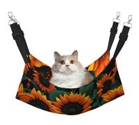 GaxfjRu Orange Sunflower Wallpaper Adjustable Cat Bed Hammock Perch For Window, Cozy Velvet Pet Sleeper And Lounge For Kittens
