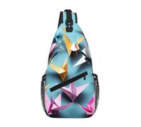 GaxfjRu Origami Paper Cranes print Crossbody Bag for Women Men Sling Bag for Travel Hiking Crossbody Sling Backpack