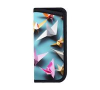 GaxfjRu Origami Paper Cranes Soft Sunglasses Pouch - Versatile & Lightweight Glasses Case Soft - Perfect for Women on the Go, Black, Medium