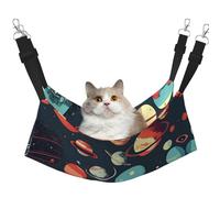 GaxfjRu Outer Space Planet Adjustable Cat Bed Hammock Perch For Window, Cozy Velvet Pet Sleeper And Lounge For Kittens