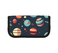 GaxfjRu Outer Space Planet Cute Dot Canvas Pencil Pouch Organized Storage for Picnics & Daily Use Makeup Pouch, Pencil Holder