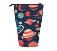 GaxfjRu Outer Space Planets Print Portable Telescoping Pencil Bag, Organizer with Multiple Slots, for Writing Tools Accessories