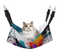 GaxfjRu Paint Splatter Adjustable Cat Bed Hammock Perch For Window, Cozy Velvet Pet Sleeper And Lounge For Kittens