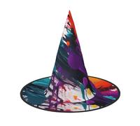 GaxfjRu Paint Splatter Print Halloween Witch Hat, Witch Costume Accessory For Halloween Cosplay Party Holiday Decoration 3pcs
