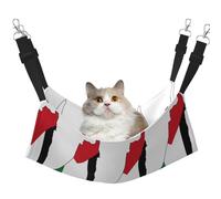 GaxfjRu Palestine Flag Map Adjustable Cat Bed Hammock Perch For Window, Cozy Velvet Pet Sleeper And Lounge For Kittens