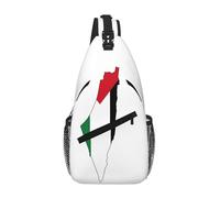 GaxfjRu Palestine Flag Map print Crossbody Bag for Women Men Sling Bag for Travel Hiking Crossbody Sling Backpack