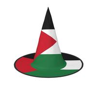 GaxfjRu Palestinian Flag Print Halloween Witch Hat, Witch Costume Accessory For Halloween Cosplay Party Holiday Decoration 3pcs