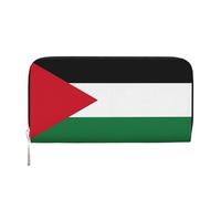 GaxfjRu Palestinian flag print Men's Vintage Look Leather Long Wallet Checkbook Wallets,Ladies Credit Card Holder
