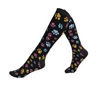 GaxfjRu Pawful Paws Print Compression Socks for Men and Women - Support for Everyday Wear, Diabetic and Neuropathy Socks