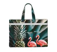 GaxfjRu Pineapple Flamingo print Tote Bag Canvas Laptop Bag for Women Casual Work Bags for Travel, Office, College