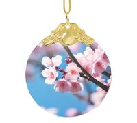 GaxfjRu Pink Cherry Blossoms Xmas Home Decorations Ornaments, Hanging Christmas Tree Gift Pendant For Holiday Cheer