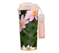 GaxfjRu Pink White Gold Flowers 20 Oz with Lid, Vacuum Insulated Stainless Steel Coffee Mug, Tumbler for Hot and Cold Drinks