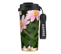 GaxfjRu Pink White Gold Flowers 20 Oz with Lid, Vacuum Insulated Stainless Steel Coffee Mug, Tumbler for Hot and Cold Drinks