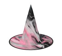 GaxfjRu Pinks Abstract Ink Marble Gray Artistic Print Halloween Witch Hat, Witch Costume Accessory For Halloween Cosplay Party Holiday Decoration 3pcs