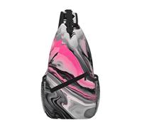 GaxfjRu Pinks Abstract Marble Gray Artistic print Crossbody Bag for Women Men Sling Bag for Travel Hiking Crossbody Sling Backpack