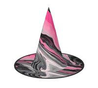 GaxfjRu Pinks Abstract Marble Gray Artistic Print Halloween Witch Hat, Witch Costume Accessory For Halloween Cosplay Party Holiday Decoration 3pcs