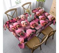 GaxfjRu Pinks Poodles Dogs Print Table Cloth for Dining Table,Farmhouse Washable Table Cover for Kitchen Indoor Use