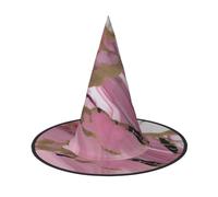 GaxfjRu Pinks White Marble Pattern Print Halloween Witch Hat, Witch Costume Accessory For Halloween Cosplay Party Holiday Decoration 3pcs