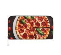 GaxfjRu Pizza Food Print Small Leather Wallet for Women, Ladies Credit Card Holder Women's Pocket Purse