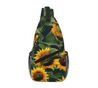 GaxfjRu Plants Theme Sunflower print Crossbody Bag for Women Men Sling Bag for Travel Hiking Crossbody Sling Backpack