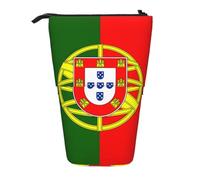 GaxfjRu Portuguese Flag Print Portable Telescoping Pencil Bag, Organizer with Multiple Slots, for Writing Tools Accessories