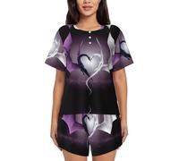 GaxfjRu Purple and Wirte Dragons Summer Pajamas for Women - Casual & Cute Sleepwear Sets for All Occasions,Postpartum Clothes. Women's Loungewear