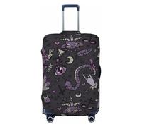 Gaxfjru Purple Black Goth Spooky Print Travel Luggage Cover Suitcase Cover Protector Suitcase Washable Baggage Covers Anti-Scratch