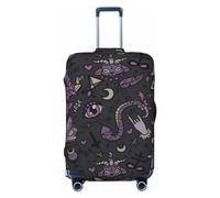 Gaxfjru Purple Black Goth Spooky Print Travel Luggage Cover Suitcase Cover Protector Suitcase Washable Baggage Covers Anti-Scratch