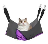 GaxfjRu Purple Butterflies Adjustable Cat Bed Hammock Perch For Window, Cozy Velvet Pet Sleeper And Lounge For Kittens