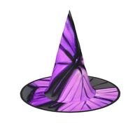 GaxfjRu Purple Butterflies Print Halloween Witch Hat, Witch Costume Accessory For Halloween Cosplay Party Holiday Decoration 3pcs