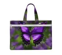 GaxfjRu Purple Butterfly print Tote Bag Canvas Laptop Bag for Women Casual Work Bags for Travel, Office, College