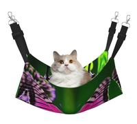 GaxfjRu Purple Cute Butterfly Adjustable Cat Bed Hammock Perch For Window, Cozy Velvet Pet Sleeper And Lounge For Kittens