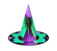 GaxfjRu Purple Cute Butterfly Print Print Halloween Witch Hat, Witch Costume Accessory For Halloween Cosplay Party Holiday Decoration 3pcs