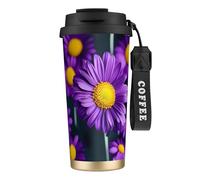 GaxfjRu Purple Daisy Flower 20 Oz with Lid, Vacuum Insulated Stainless Steel Coffee Mug, Tumbler for Hot and Cold Drinks
