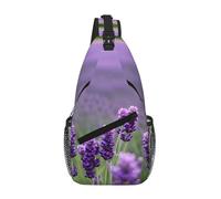 GaxfjRu Purple Lavender Colored Flowers print Crossbody Bag for Women Men Sling Bag for Travel Hiking Crossbody Sling Backpack