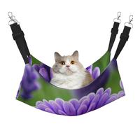 GaxfjRu Purple Lavender Flower Adjustable Cat Bed Hammock Perch For Window, Cozy Velvet Pet Sleeper And Lounge For Kittens